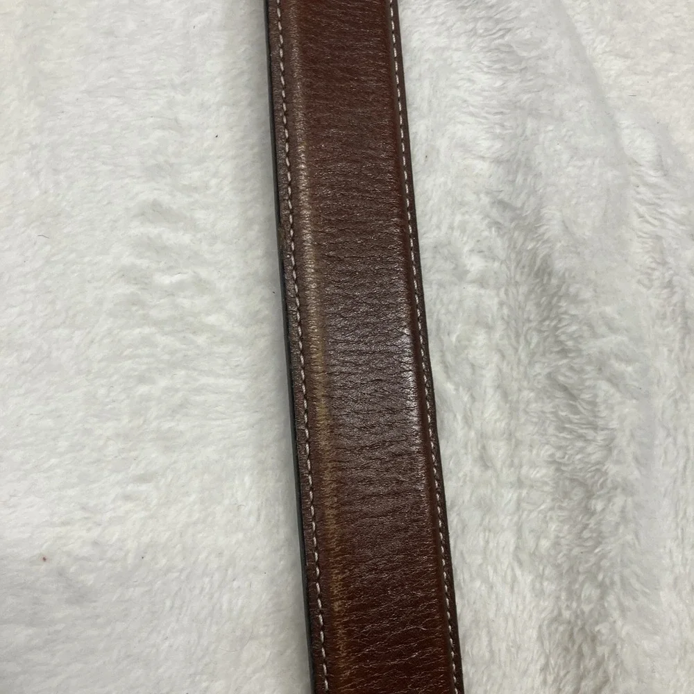 Nordstrom Men's Shop Brown Leather Belt – Size 46‎ Made in USA, Polished Buckle